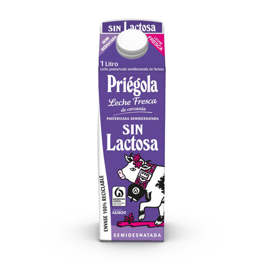 Leche Fresca Semidesnatada Sin Lactosa 1L