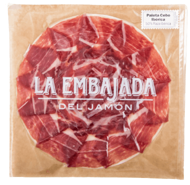 Paleta Cebo Ibérica 50% Raza Ibérica (R.I.). Corte tapa gourmet | Sobre 100 gr