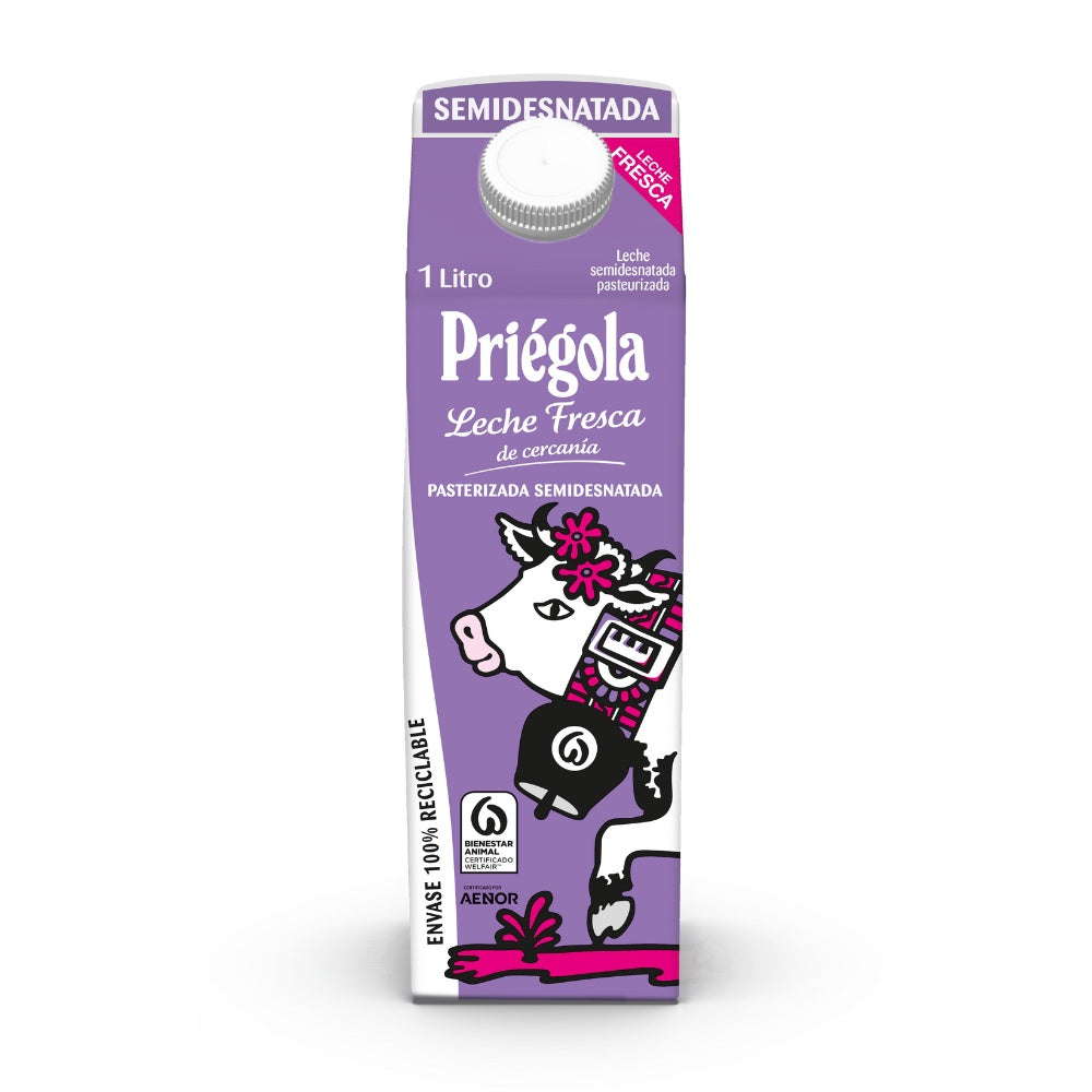 Leche Fresca Semidesnatada Priégola 1L